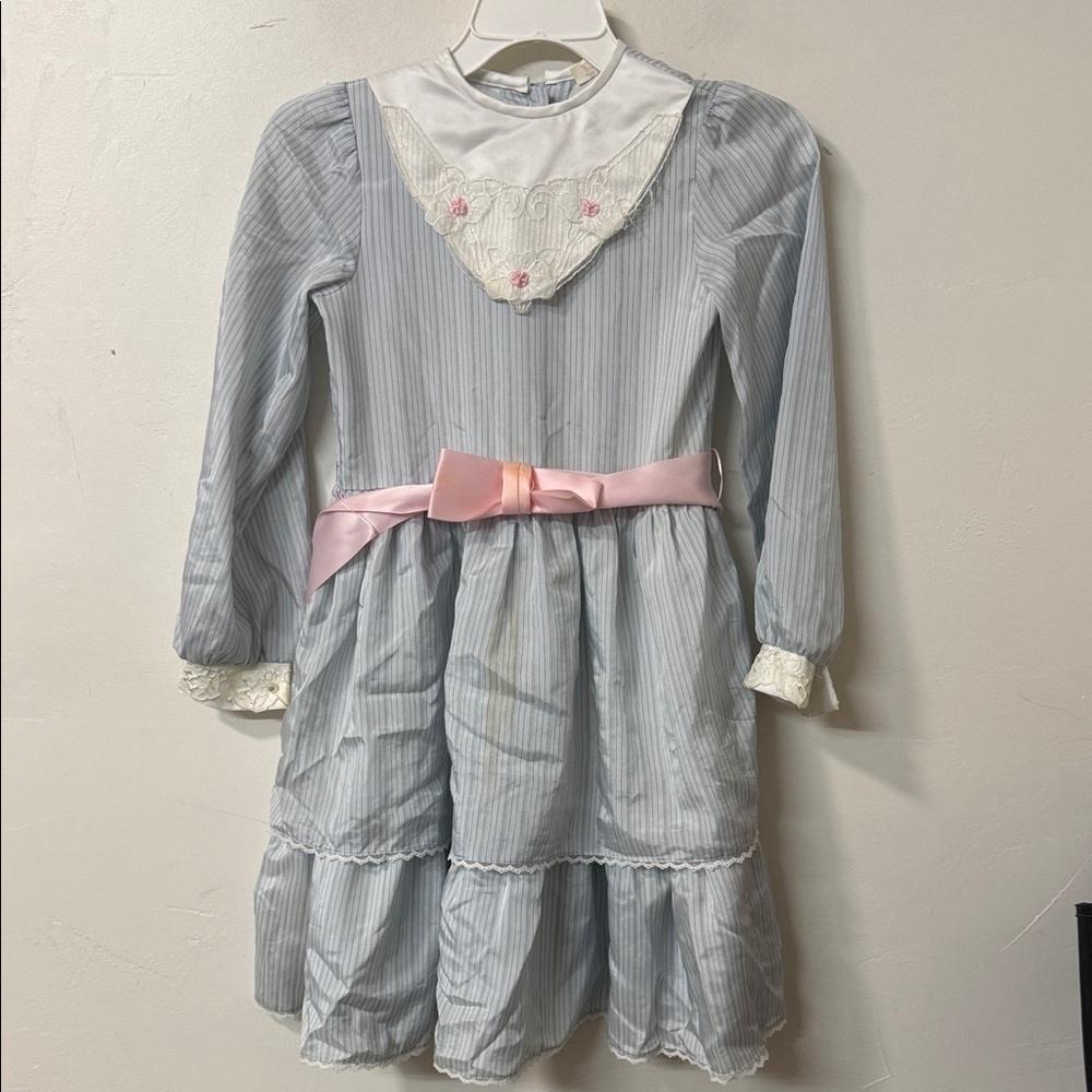 Striped Dress with Pink Bow vintage